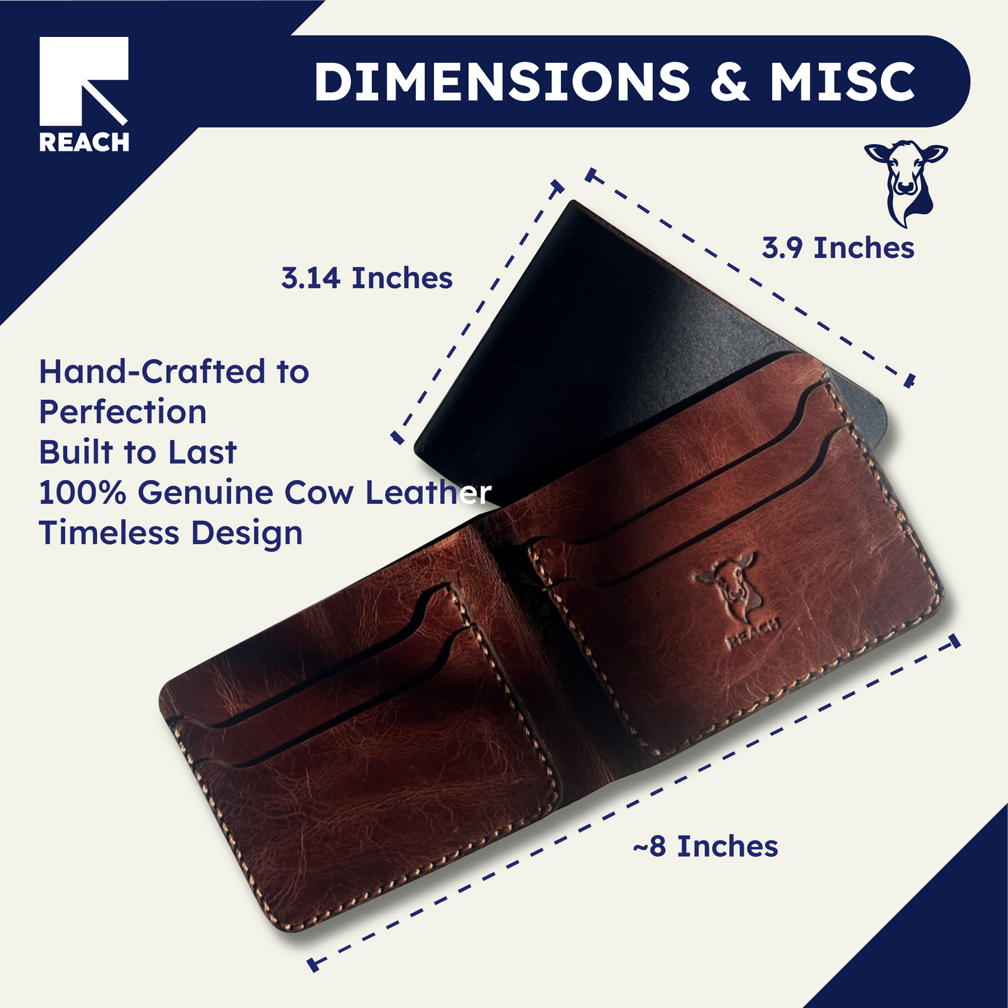 Handstitched Cowhide Leather Wallet