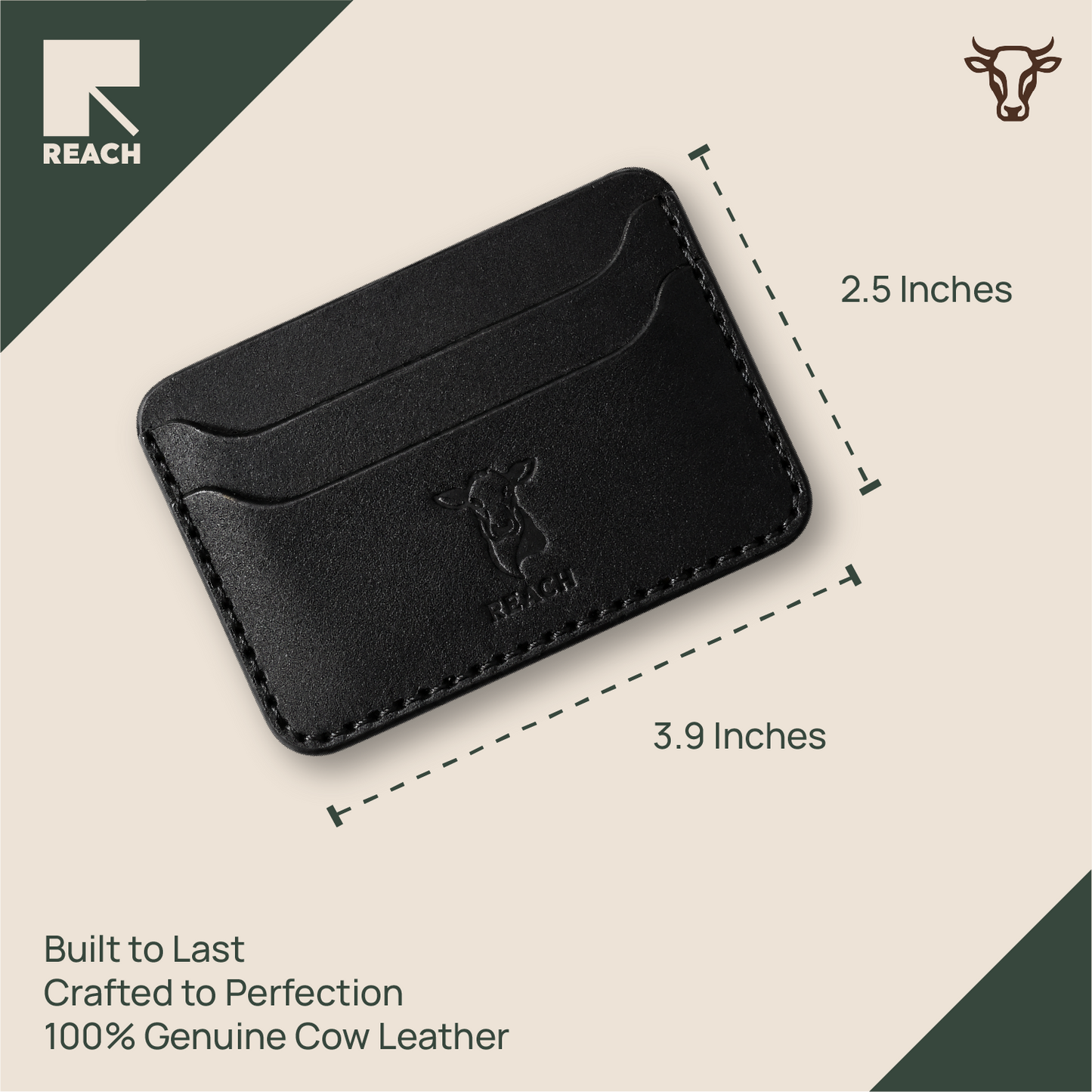 Handstitched Cowhide Leather Cardholder